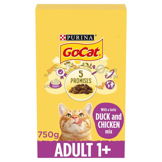 GO-CAT Chicken and Duck Dry Cat Food 750g