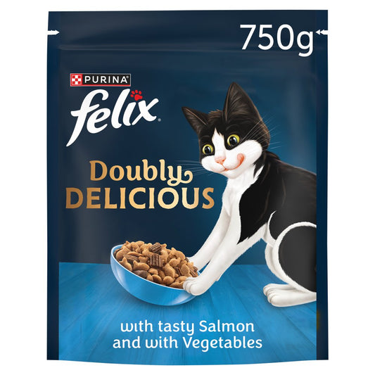 Felix Doubly Delicious Salmon & Vegetables Dry Cat Food 750g