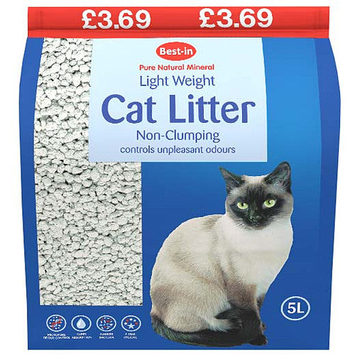 Best-In Light Weight Non-Clumping Cat Litter 5L PM (Pack of 4)