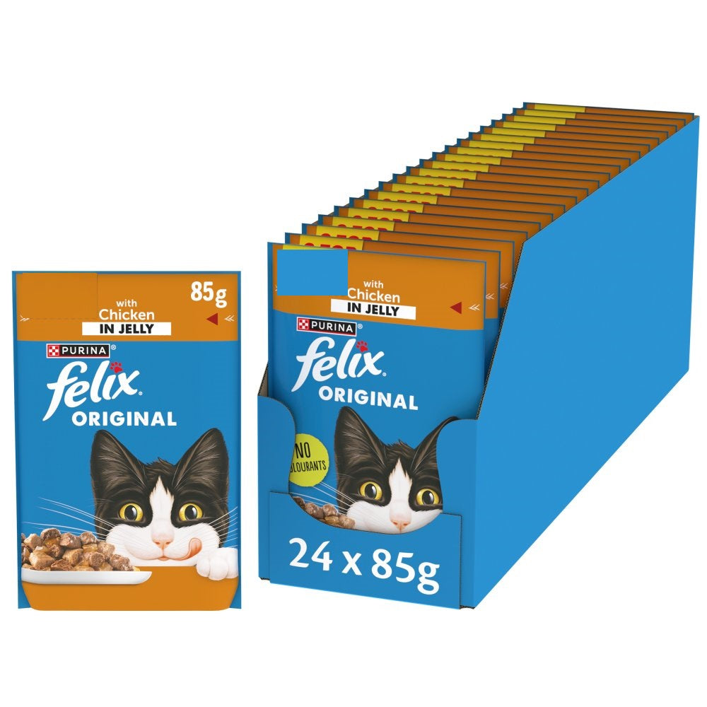 FELIX Original Chicken in Jelly Wet Cat Food  85g (Pack of 24)