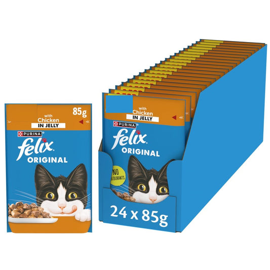 FELIX Original Chicken in Jelly Wet Cat Food  85g (Pack of 12)